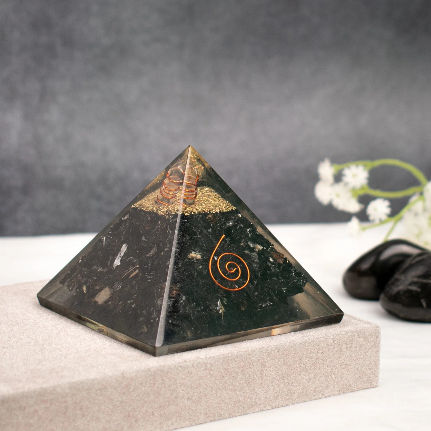 Black Obsidian Resin Pyramid Black Obsidian Resin Pyramid