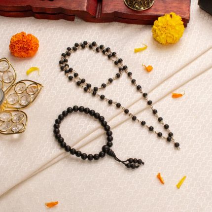 Energized Black Bead Mala & Bracelet Combo