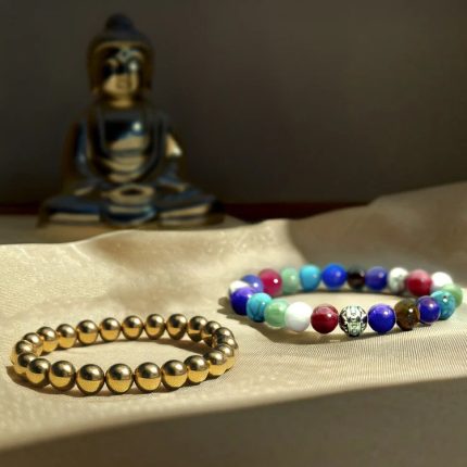 Golden Hematite Bracelet & 7 Chakra Healing Bracelet (Combo)