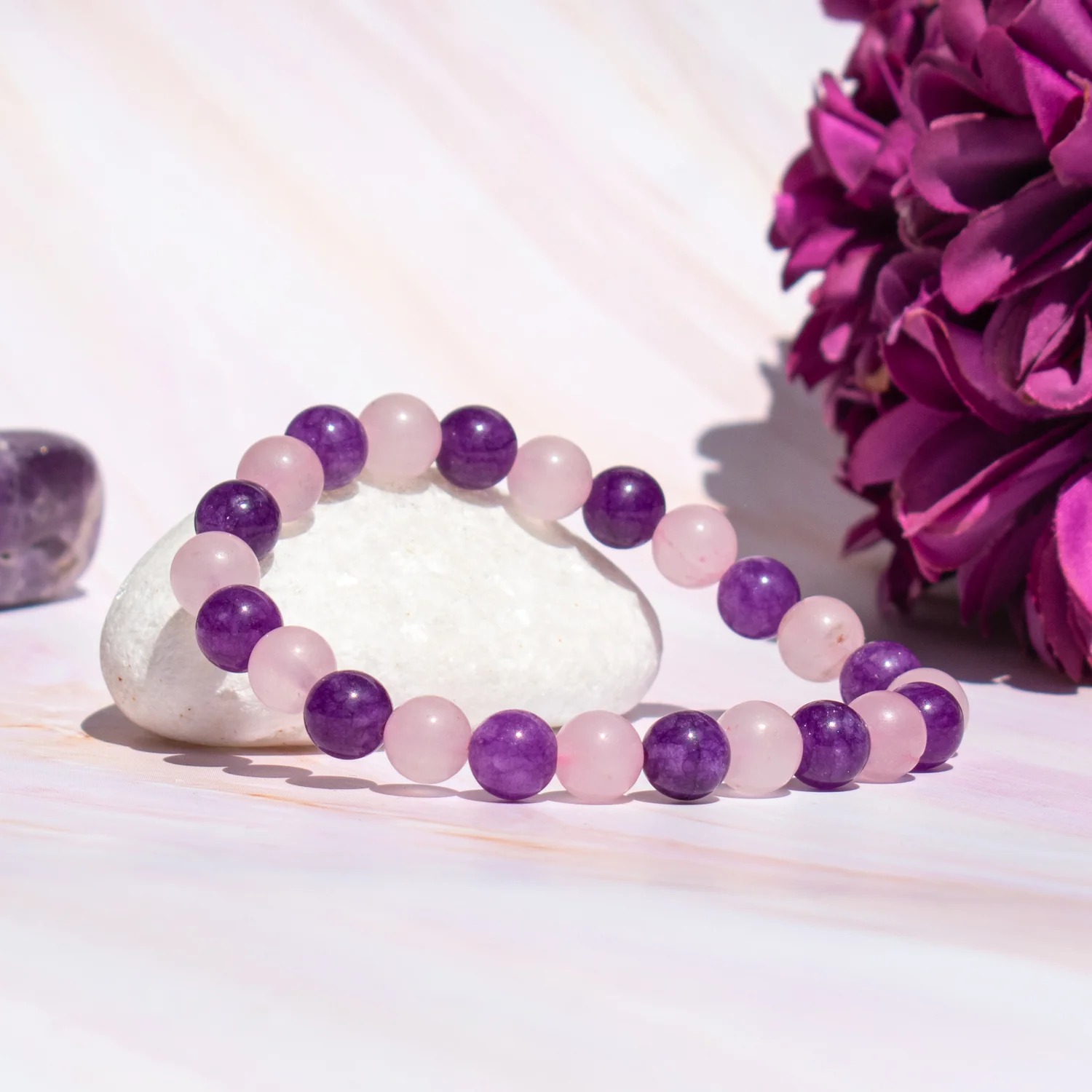 Rose Quartz & Amethyst Healing Bracelet Rose Quartz & Amethyst Healing Bracelet