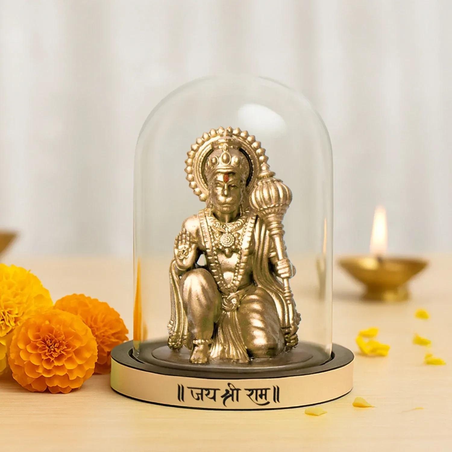 Sankat Mochan Hanuman Ji Murti in Glass Dome Sankat Mochan Hanuman Ji Murti in Glass Dome