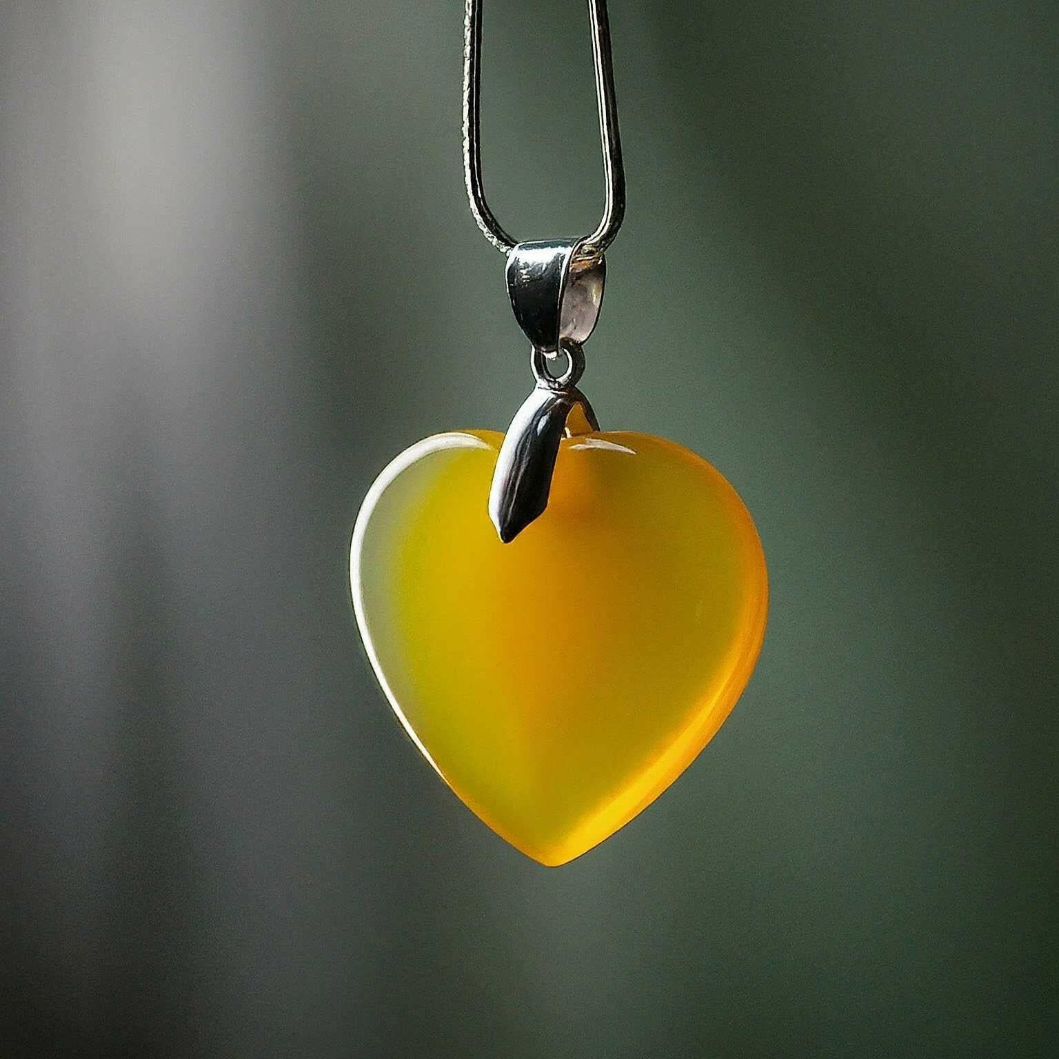 Yellow Agate Heart Pendant Yellow Agate Heart Pendant
